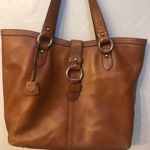 Banana Republic Leather Tote Bag Purse Camel